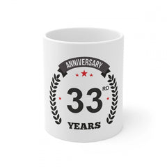 Generic Ceramic 33rd Anniversary Printed Coffee Mug (Color: White, Capacity:330ml)