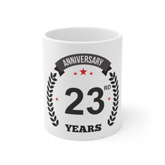 Generic Ceramic 23rd Anniversary Printed Coffee Mug (Color: White, Capacity:330ml)