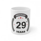 Generic Ceramic 29th Anniversary Printed Coffee Mug (Color: White, Capacity:330ml)