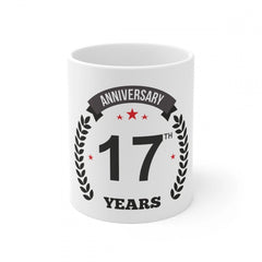 Generic Ceramic 17th Anniversary Printed Coffee Mug (Color: White, Capacity:330ml)