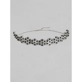 महिलाओं के लिए जेनेरिक रोज़ गोल्ड प्लेटेड अलॉय चोकर (सिल्वर और ब्लैक)