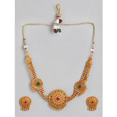 महिलाओं के लिए रोज़ गोल्ड प्लेटेड अलॉय नेकलेस और इयररिंग्स का सेट (मल्टीकलर)