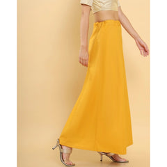 Generic Women's Cotton Solid Free Size Petticoat (Mustard)