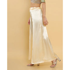 महिलाओं के लिए सामान्य सिल्क सॉलिड फ्री साइज पेटीकोट (क्रीम)