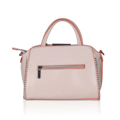 जेनरिक महिलाओं का फॉक्स लेदर मेटल बीड्स हैंडबैग (खाकी)