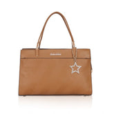 जेनरिक महिलाओं का फॉक्स लेदर टेक्सचर्ड एडजस्टेबल लॉन्ग बेल्ट हैंडबैग (ब्राउन)