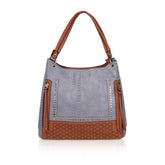 जेनरिक महिलाओं का फॉक्स लेदर टेक्सचर्ड टोट बैग (नीला)