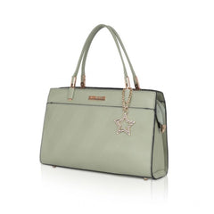 जेनरिक महिलाओं का फॉक्स लेदर टेक्सचर्ड एडजस्टेबल लॉन्ग बेल्ट हैंडबैग (हरा)