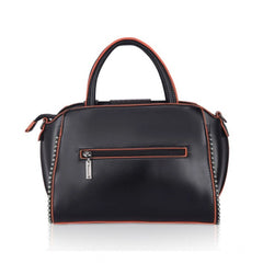 जेनरिक महिलाओं का फॉक्स लेदर मेटल बीड्स हैंडबैग (काला)