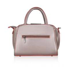 जेनरिक महिलाओं का फॉक्स लेदर मेटल बीड्स हैंडबैग (कांस्य रंग)