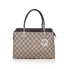 जेनरिक महिलाओं का फॉक्स लेदर प्रिंटेड हैंडबैग (कॉफी रंग)