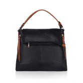 जेनरिक महिलाओं का फॉक्स लेदर सॉलिड स्लिंग बैग (काला)