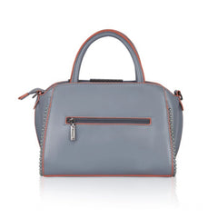 जेनरिक महिलाओं का फॉक्स लेदर मेटल बीड्स हैंडबैग (ग्रे)