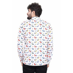 जेनरिक मेन्स कॉटन ब्लेंडेड प्रिंटेड फुल स्लीव शॉर्टकुर्ता (मल्टीकलर)