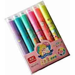 वाटर बेस्ड इंक वाला 2-इन-1 स्टैम्पर मार्कर पेन सेट | प्लास्टिक | स्टेशनरी | 3+ वर्ष