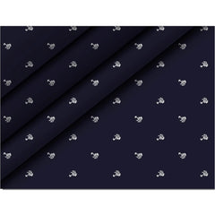 पुरुषों के लिए सामान्य कैज़ुअल फ्लोरल प्रिंटेड कॉटन ब्लेंड अनस्टिच्ड शर्ट फैब्रिक, 1.6 मीटर (गहरा नीला)