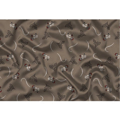 पुरुषों के लिए सामान्य फ्लोरल प्रिंटेड कॉटन ब्लेंड अनस्टिच्ड शर्ट फैब्रिक, 1.6 मीटर (भूरा)