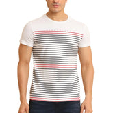 जेनेरिक पुरुषों की कैज़ुअल कॉटन प्रिंटेड राउंड नेक हाफ स्लीव टी-शर्ट (सफेद)