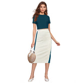 महिलाओं के लिए जेनेरिक निटेड स्ट्रेचेबल सॉलिड राउंड नेक कैप स्लीव टॉप (मॉर्पिच)