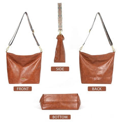 जेनरिक महिलाओं का पीयू लेदर मीडियम स्लिंग बैग, जिपर हैंडबैग (भूरा)