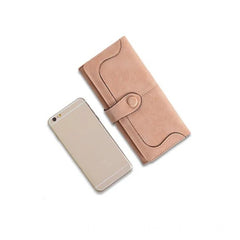 जेनरिक महिलाओं का फॉक्स लेदर मीडियम स्नैप बटन वॉलेट (खाकी)