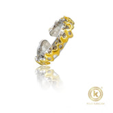 सामान्य स्टेनलेस स्टील डबल टोन उच्च गुणवत्ता वाली फ्रीसाइज़ अंगूठी (सिल्वर प्लेटेड)