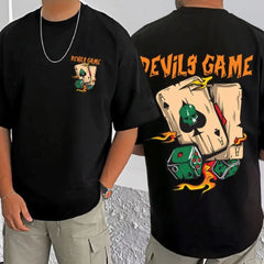 जेनेरिक मेन्स कैजुअल कॉटन ब्लेंड प्रिंटेड राउंड नेक हाफ स्लीव टी-शर्ट (ब्लैक)