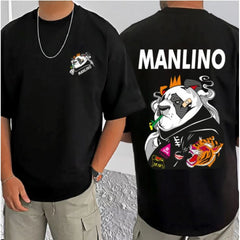 जेनेरिक मेन्स कैजुअल कॉटन ब्लेंड प्रिंटेड राउंड नेक हाफ स्लीव टी-शर्ट (ब्लैक)