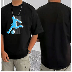 जेनेरिक मेन्स कैजुअल कॉटन ब्लेंड प्रिंटेड राउंड नेक हाफ स्लीव टी-शर्ट (ब्लैक)