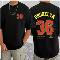 जेनेरिक मेन्स कैजुअल कॉटन ब्लेंड प्रिंटेड राउंड नेक हाफ स्लीव टी-शर्ट (ब्लैक)