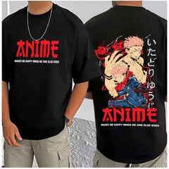 जेनेरिक मेन्स कैजुअल कॉटन ब्लेंड प्रिंटेड राउंड नेक हाफ स्लीव टी-शर्ट (ब्लैक)