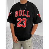 जेनेरिक मेन्स कैजुअल कॉटन ब्लेंड प्रिंटेड राउंड नेक हाफ स्लीव टी-शर्ट (ब्लैक)