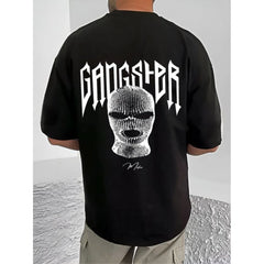 जेनेरिक मेन्स कैजुअल कॉटन ब्लेंड प्रिंटेड राउंड नेक हाफ स्लीव टी-शर्ट (ब्लैक)