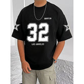 जेनेरिक मेन्स कैजुअल कॉटन ब्लेंड प्रिंटेड राउंड नेक हाफ स्लीव टी-शर्ट (ब्लैक)