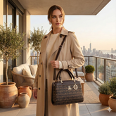 जेनरिक महिलाओं का फॉक्स लेदर प्रिंटेड हैंडबैग (कॉफी रंग)