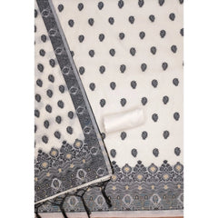 महिलाओं के लिए बनारसी सिल्क प्रिंटेड अनस्टिच्ड सलवार सूट मटेरियल दुपट्टे सहित (काला, 3 मीटर)