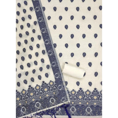 महिलाओं के लिए बनारसी सिल्क प्रिंटेड अनस्टिच्ड सलवार सूट मटेरियल दुपट्टे सहित (नेवी ब्लू, 3 मीटर)