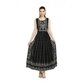 महिलाओं के लिए कैज़ुअल रेयॉन स्लीवलेस कुर्ती (काला)