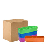 2 मोज़ों का सामान्य पैक - 4-पीस सेट | दराजों को व्यवस्थित करने के लिए त्वरित 5-खंड भंडारण ट्रे | मोज़े, एक्सेसरीज़ और अलमारी में सामान रखने के लिए सॉर्टिंग ट्रे (रंग: मिश्रित)