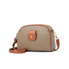 महिलाओं के लिए जेनेरिक पीयू लेदर जिपर स्लिंग बैग (खाकी)