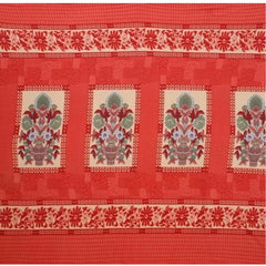 सामान्य ऊनी ऊन से बनी फूलों की प्रिंट वाली डबल पोलर वार्म बेडशीट, साथ में 2 तकिए के कवर (लाल)