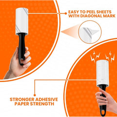 सामान्य पालतू पशु बाल हटाने वाला यंत्र, 1 हैंडल और रिफिल सहित कुल 60 शीट (सफेद)