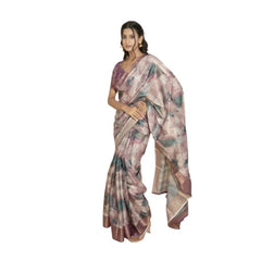 Generic Women's Polyester Printed Saree With Unstitched Blouse 5.5 Mtr (Multicolor)