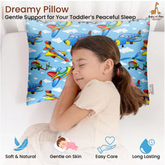 1 से 5 वर्ष की आयु के बच्चों के लिए सामान्य मुलायम प्लश प्रिंटेड शिशु तकिया (नीला)