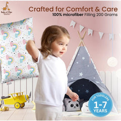1 से 5 वर्ष की आयु के बच्चों के लिए सामान्य मुलायम प्लश प्रिंटेड शिशु तकिया (सफेद)