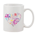  Printed Ceramic Coffee Mug - 1 Pieces, White, 11oz