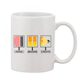  Printed Ceramic Coffee Mug - 1 Pieces, White, 11oz
