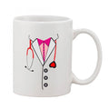  Printed Ceramic Coffee Mug - 1 Pieces, White, 11oz