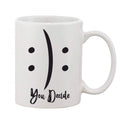  Printed Ceramic Coffee Mug - 1 Pieces, White, 11oz
