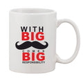  Printed Ceramic Coffee Mug - 1 Pieces, White, 11oz